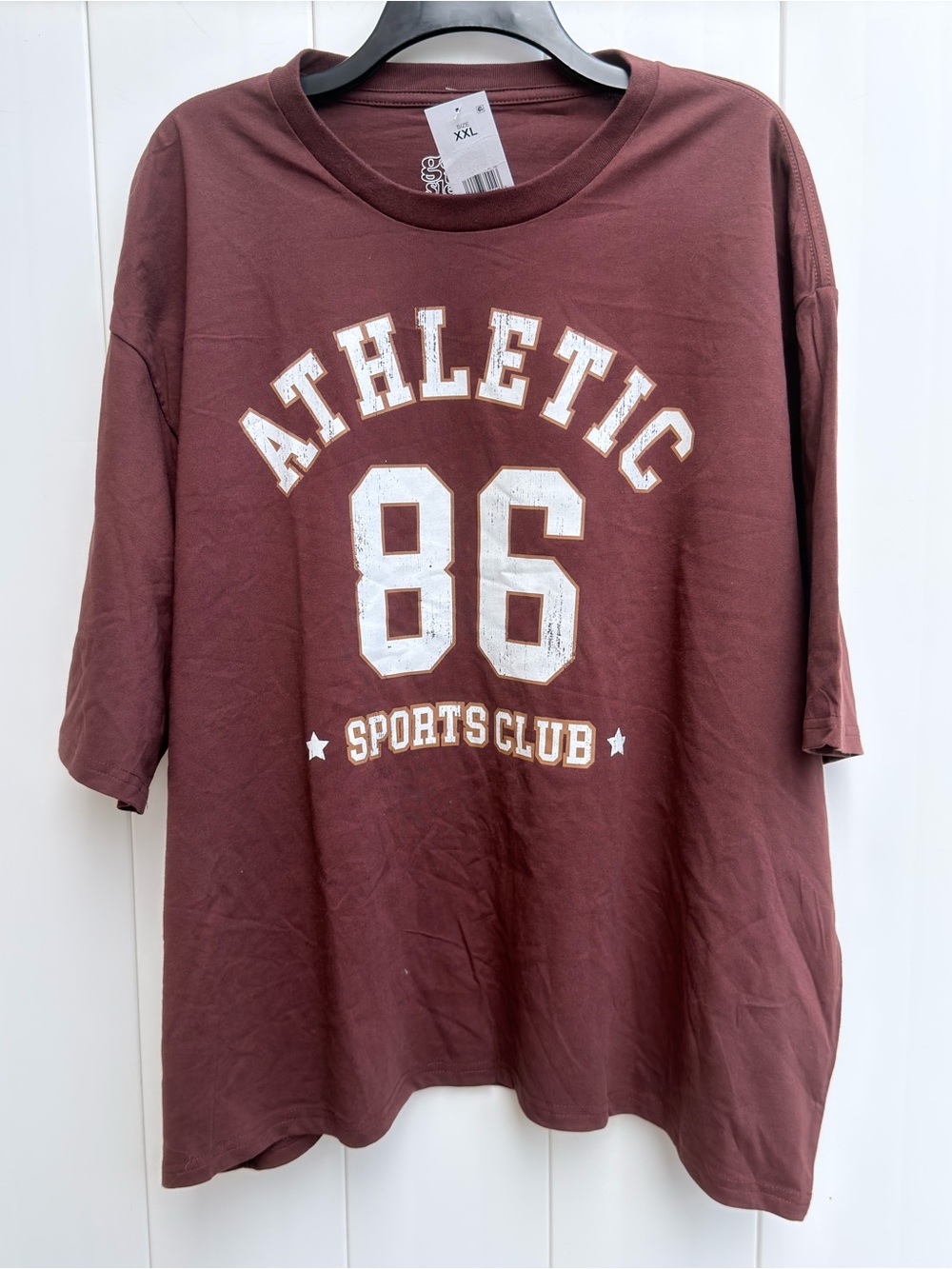 NWT “Athletic 86 Sports Club” Men’s 2XL Brownish-Maroon Short Sleeve T Shirt